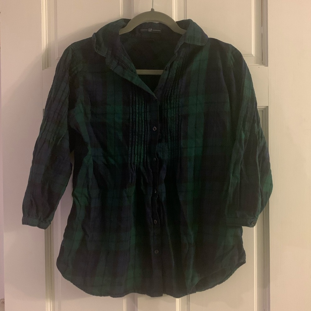 Gap Women’s Flannel w/ Puffed Sleeve and Pleating